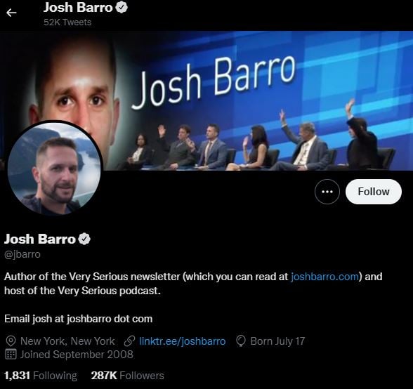 JOSH BARRO top political influencers