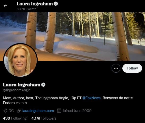 LAURA INGRAHAM top political influencers