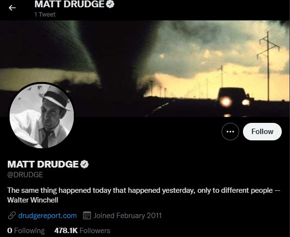 MATT DRUDGE top political influencers
