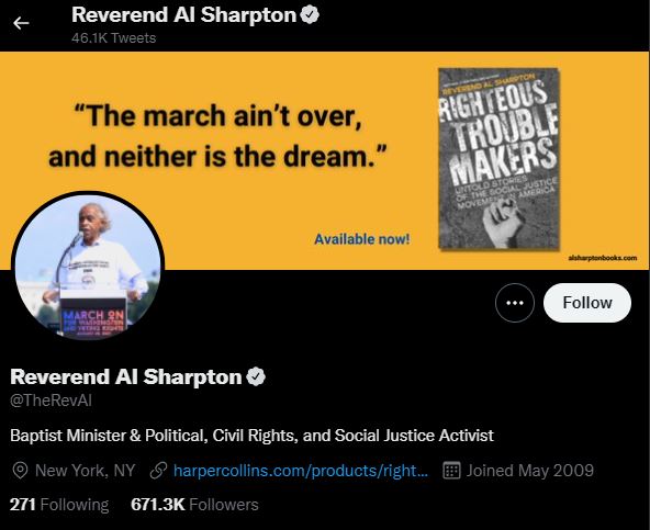 REVEREAND AL SHARPTON top political influencers