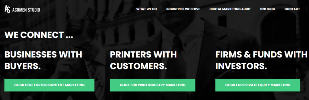 Acumen Studio private equity PR firms