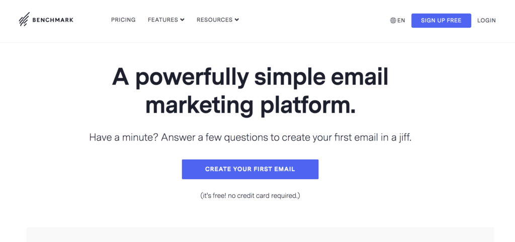 Screen Shot 2024-02-19 at 1.14.40 PM Benchmark Email is dedicated to email marketing, including designing, sending, and tracking email campaigns