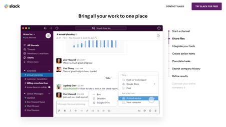 Slack Slack: One hub for all communications