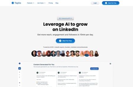 Taplio Taplio: One tool you need for LinkedIn marketing
