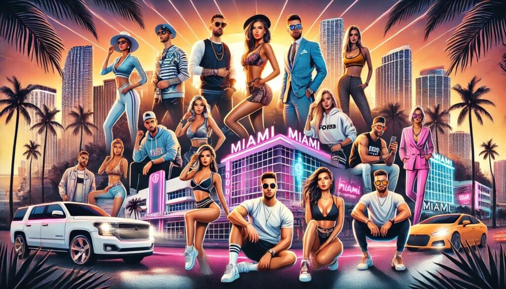 A digital collage featuring the top 20 Miami influ Top Miami Influencers
