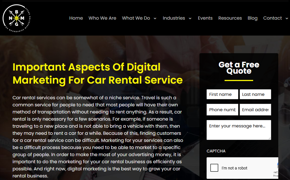 NO BOUNDARIES 7 TOP CAR RENTAL MARKETING AGENCIES