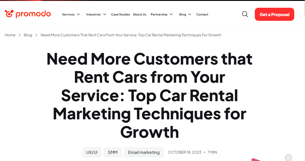 PROMODO 7 TOP CAR RENTAL MARKETING AGENCIES