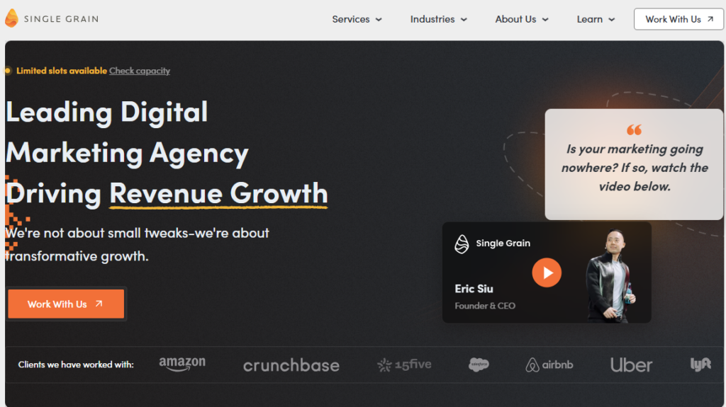 SINGLE GRAIN 1 SOFTWARE MARKETING AGENCIES