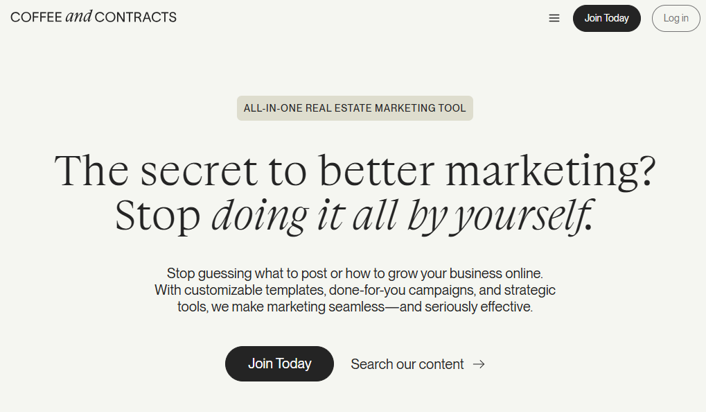 coffee REAL ESTATE CONTENT MARKETING AGENCIES