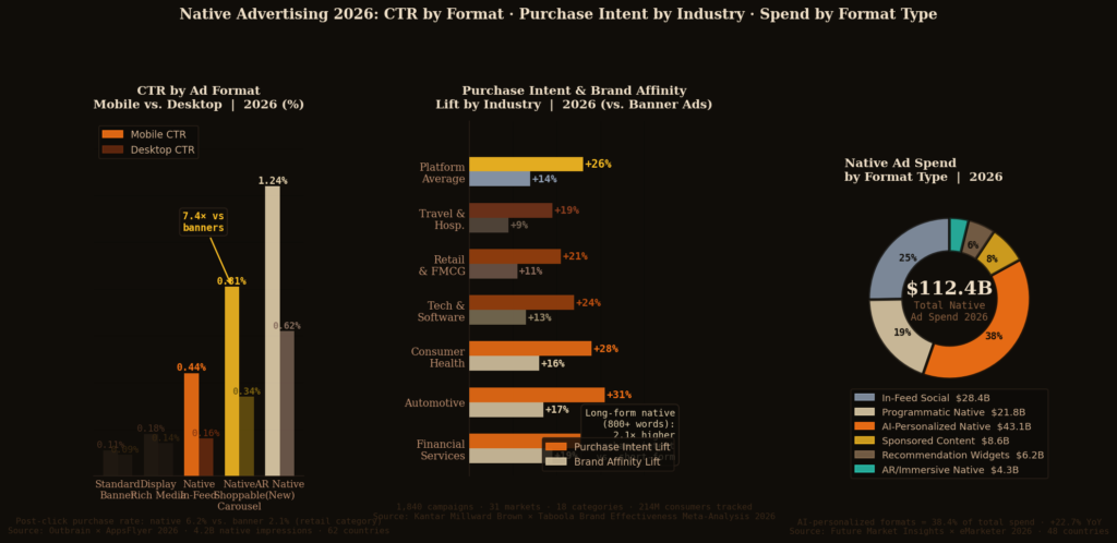 nat graph2 grouped diverging donut TOP NATIVE ADVERTISING STATISTICS
