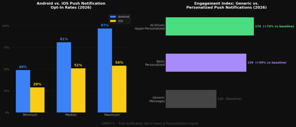 graph1 optins personalization BEST PUSH NOTIFICATION MARKETING STATISTICS