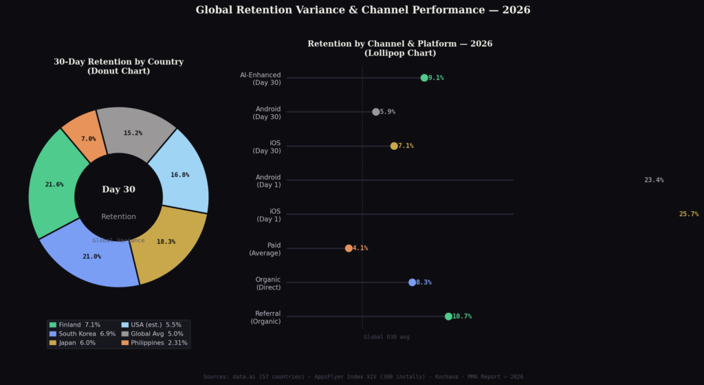 graph4 country variance channels TOP MOBILE APP RETENTION STATISTICS