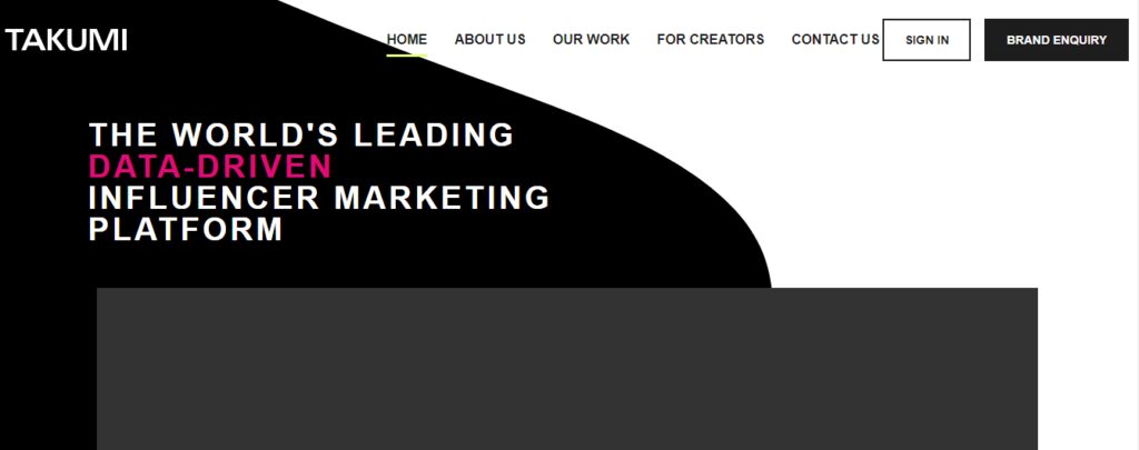 takumi GLOBAL INFLUENCER MARKETING AGENCIES