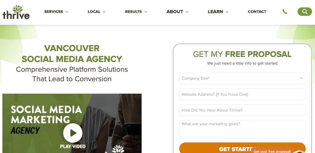 thrive 12 Social Media Management Agencies in Vancouver