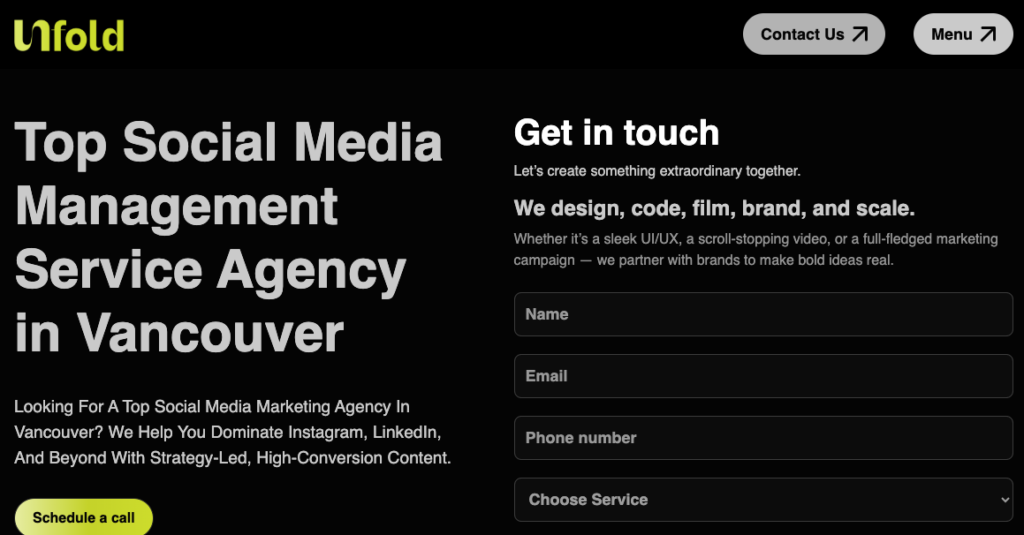 unfold Social Media Management Agencies in Vancouver