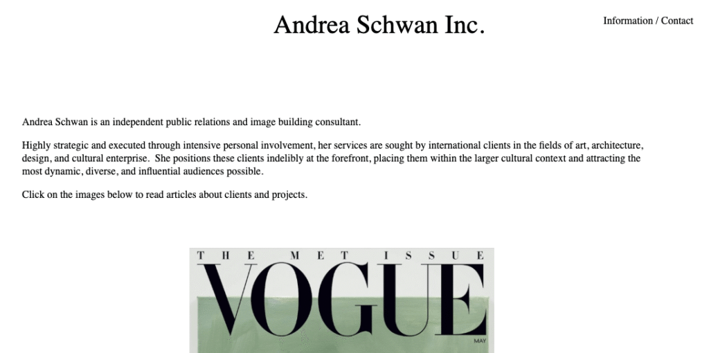 andrea PR FIRMS FOR ART AND DESIGN COLLECTORS