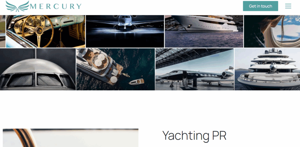 mercury PR AGENCIES FOR YACHT AND JET CHARTER COMPANIES