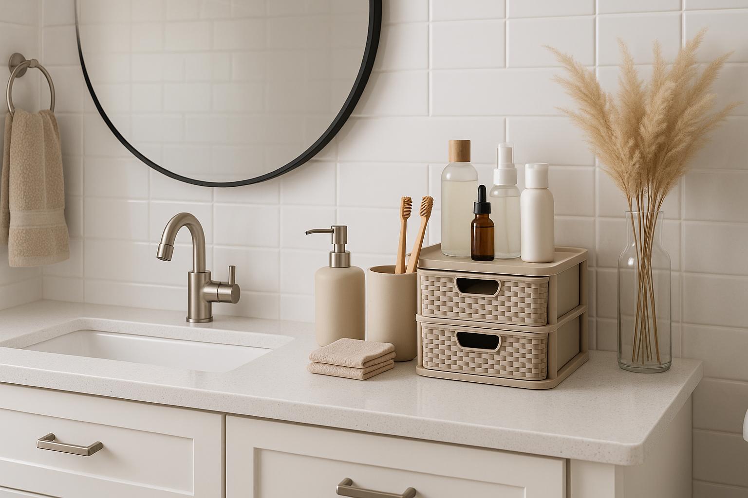 organizing influencers with bathroom storage