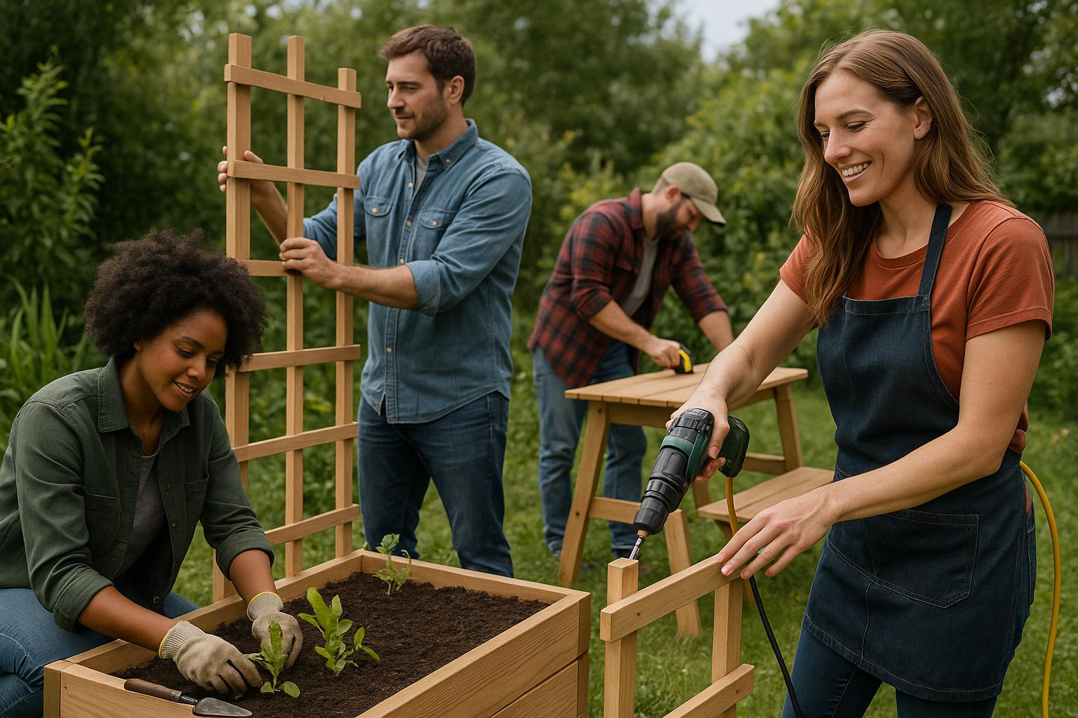 DIY influencers with garden projects