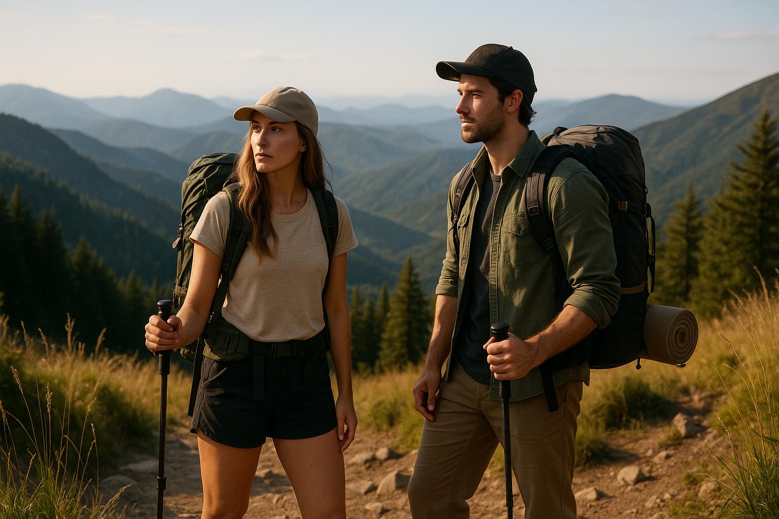adventure influencers with hiking essentials