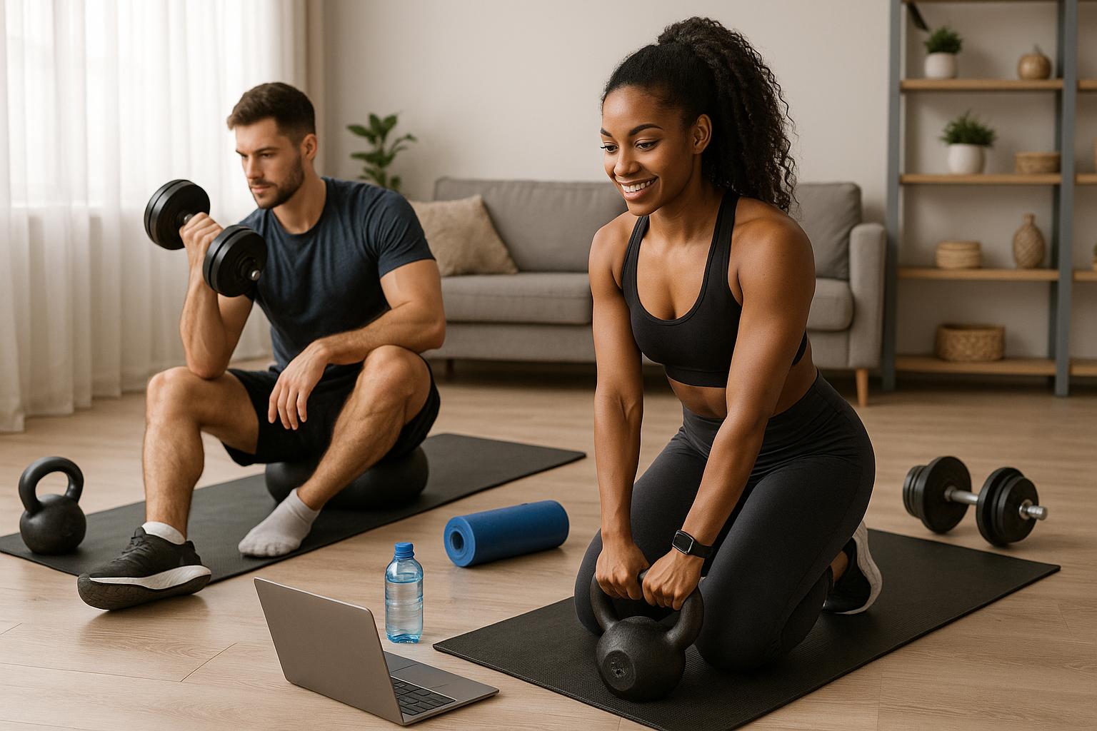 fitness influencers with home workout equipment