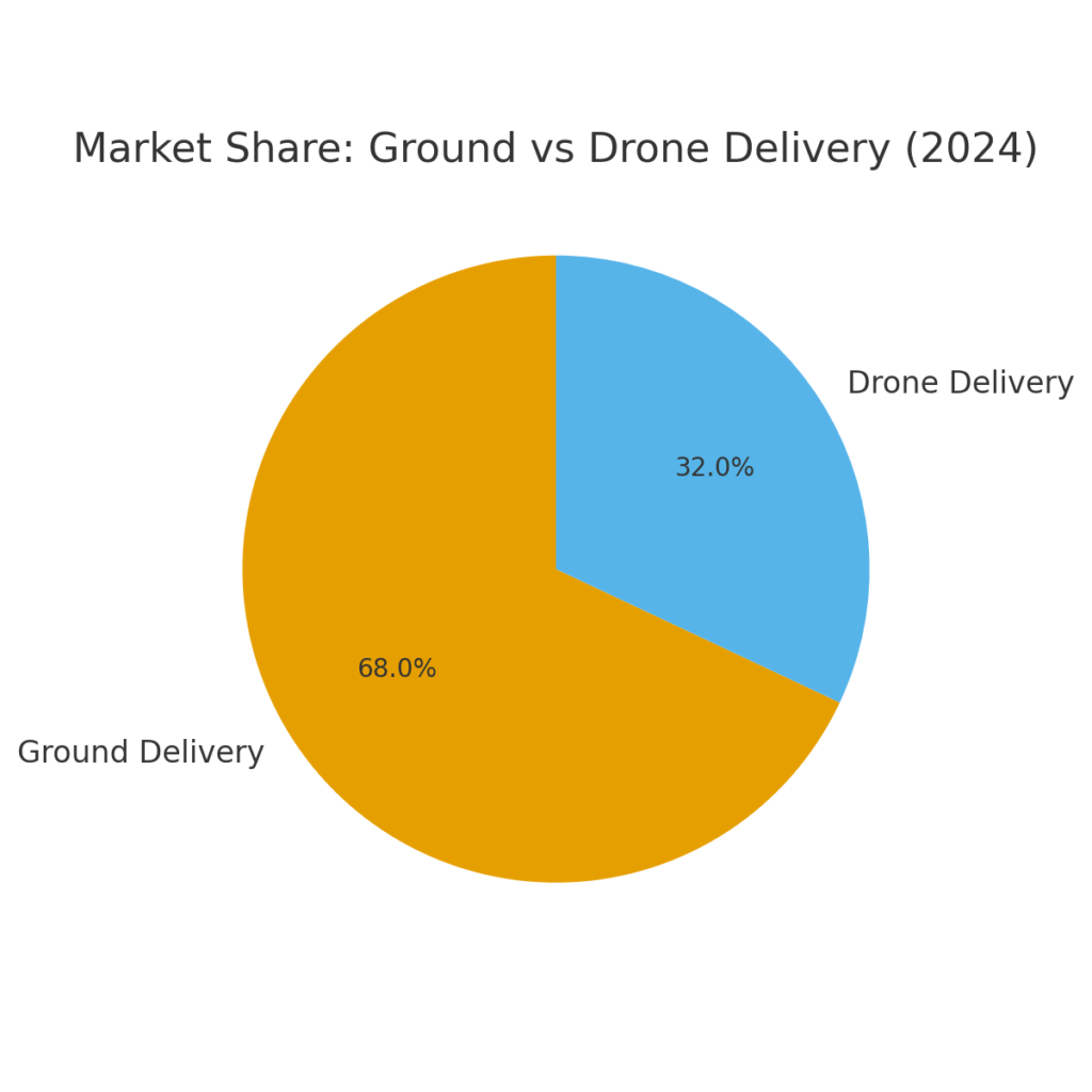 market_share_ground_vs_drone (1) Autonomous Delivery Marketing Statistics