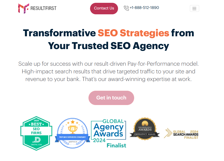 result first PERFORMANCE-BASED SEO SERVICES